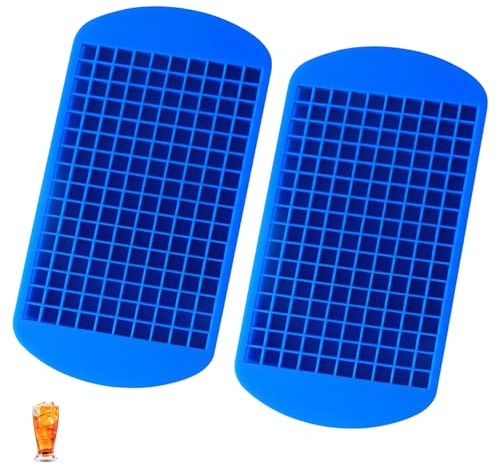 2 Pcs Small Ice Cube Tray, Ice Trays for Freezer, Ideal for Making Ice Cube Trays for Beverages Party Drinks und Fruit Juice Milk und Daily use (Blue)