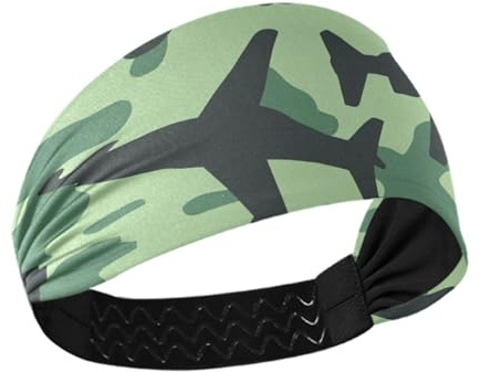 Grüne Planes Camouflage-Stirnbänder für Damenhaar, dehnbar, Schweiß für Make-up, den täglichen Gebrauch, Wandern, Diademas para mujer