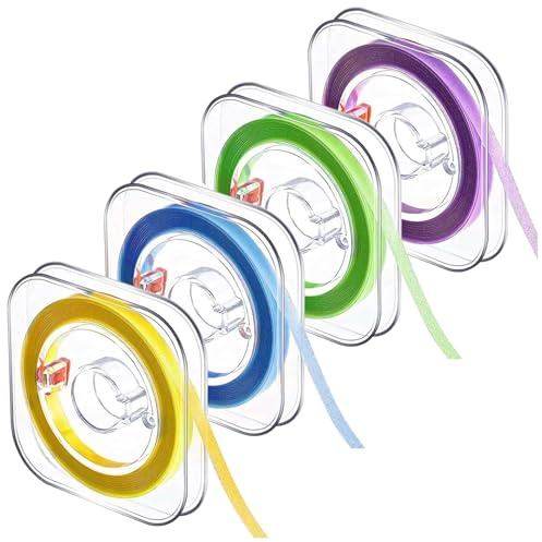 4er Set Zahn Polierstreifen (20um Gelb/30um Grün+Blau/50um Lila) – Dental Polierstreifen für Zahnzwischenräume, Zahnschleifpapier für Enge Zwischenräume, Medical Flossing Band zur Zahnreinigung