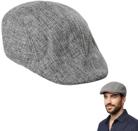 OIXYEY 1 Schiebermütze, Flatcap Herren, Schirmmütze, Schiebermütze Damen, Barret Flat Cap Schirmmütze Für Gatsby Newsboy Baskenmützen Golfermütze, Herren Damen, Frühling Winter, Karneval 55-59Cm Grau