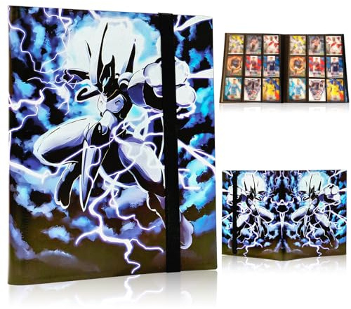 COQOYO Sammelkarten Album für 360 Karten, 9 Seitenladen Taschen Sammelalbum mit Elastischer Gurt, Große Sammelmappe Sammelheft Sammelbuch, Wasserdichte Cartoon Anime Karten Heft Ordner Buch Mappe
