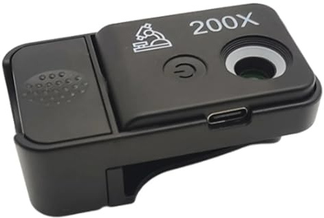 Xnuiasqe Microscopio para Teléfono Móvil con Aumento de 200X, Lente Macro USB, Mini Microscopio de Bolsillo para Teléfono