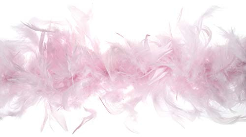 Trimits Marabou Feather Boa maskeraddräkt för fester, festivaler, stolthet, möhippa, svensexa, halloween, jul, rosa, 1,8 m x 12 cm
