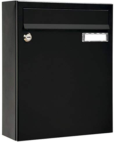 ME-FA MEFA Briefkasten Sonate 133 schwarz (Postkasten + Namensschild beschichteter Stahl 33 x 26 x 100 cm) 133220