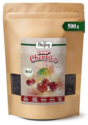 Biojoy BIO surkörsbär, torkade, urkärnade, osvavlade, 500 g | Hela frukter, utan tillsatt socker, från Turkiet