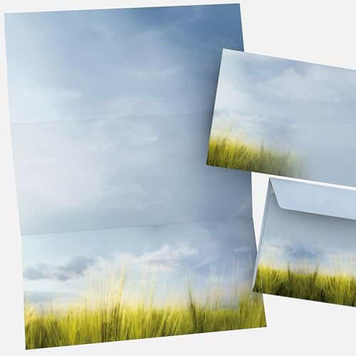 Briefpapier Set | Jever | 20 Blatt Natur Motivpapier A4 | 20 Briefumschläge OHNE FENSTER im DIN LANG-Format