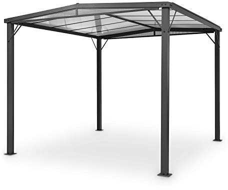Blumfeldt Pergola Aluminium 3x3m - Terrasse et Jardin, Hydrofuge Avec Toit en Polycarbonate, Structure en Aluminium, Kit Tonnelle de Jardin Extérieur