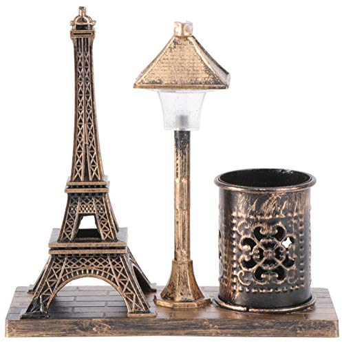 BESPORTBLE Paris Eiffelturm Figur Statue Vintage Retro Straßenlaterne Modell Ornament Nachtlicht Nachttischlampe Stifthalter für Geburtstag Ostern Hochzeit Neujahr Party Tisch Dekoration