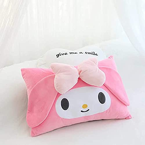 AMZROMI Kawaii Kissenbezug, Baumwolle, niedlicher Plüsch-Kissenbezug, Anime-Kissenbezug, dekorativ für Schlafsaal, 6242 cm (Rosa)