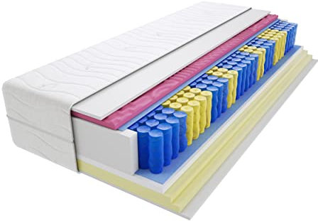 Godre Matratze 80x190 cm Doppelmatratze, H2 & H3 Federkernmatratze, Taschenfederkernmatratze 16 cm Hoch Visco Memory Profilierter Moletschaum Hypoallergene, HR-Schaum Uberto Molet Mini