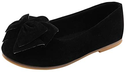 Chaussures de princesse pour fille - Élégantes - Pour apprendre à marcher - Ballerine - Chaussures de sol pour bébé fille - Chaussures de baptême - Antidérapantes - Chaussures de fête, Noir , 27 EU