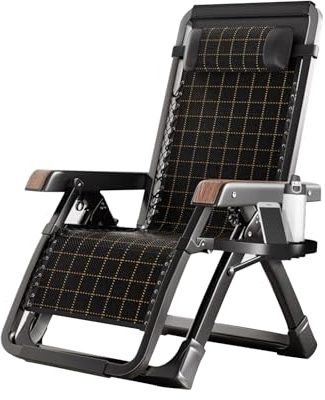 kyaoayo Sonnenliege Liegestuhl Klappbar, Campingliege mit Kopfstütze Grand Patio Sonnenliege Liegestuhl 0°-170° Verstellbarer Rückenlehne Gartenliege klappbar für Patio-Garten-Strand-Pool (B)