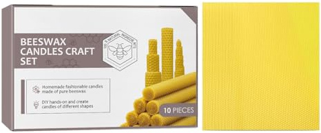 Bienenwachskerzen Gießset, Bienenwachskerze Bastelideen, Bienenwachskerze Schmelztopf, Kerzen Set für 10 Kerzen, Pureness Bienenwachse Machen Sie Ihr eigenes für Par Szene Layout