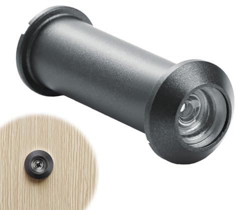 Door Viewer Polished Chrome Spy Hole for 35-50mm Front Doors Security Peep Hole Wide Angle Peephole Glass Lense Cat Eye Spyhole for Safety Adjustable Aperture for House Hotel Zinc Alloy Grey