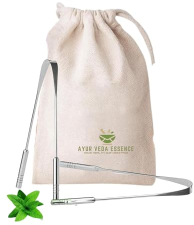Zungenschaber für Erwachsene - Edelstahl Zungenreiniger - Bekämpfen schlechten Atem - 100% Metallisch - Zungenschaber für Männer und Frauen - Produkt p (2er Pack)