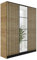 KIER FURNITURE Kleiderschrank mit Spiegel - Schrank Schlafzimmer - Garderobenschrank Flur Diele - Ausziehbare Kleiderstange - Eden v3 - BxHxT 156,4x205x39cm - 3 Türen - Craft Eiche