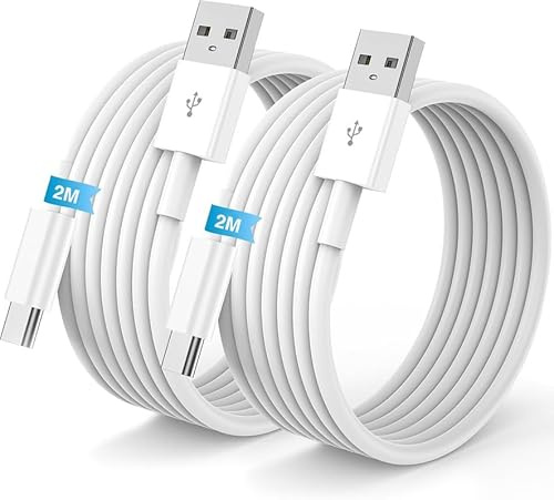 Cable USB C [2Pack,2M+2M] Carga Rápida Tipo C, Cable Usb A to Usb C Apple Original con iPhone 16 17 Pro Max/15 16 Plus/17 Air/iPad Pro/Air, for Galaxy S25/S24/S23/S22