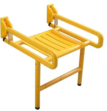 Duschsitz Mit Armlehnen Klappbar Wandmontage,Duschklappsitz Edelstahl Klappbar Duschstuhl rutschfest Duschklappsitz Bis 150 Kg Duschhocker Für Senioren Schwangere Und Behinderte B