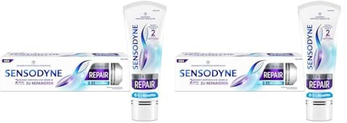 Sensodyne Clinical REPAIR, Zahnpasta für empfindliche Zähne mit 5% NovaMin, für langanhaltende Linderung, 75ml (Packung mit 2)