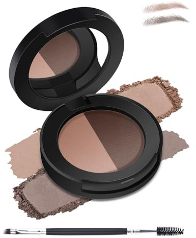 Eyebrow Powder Palette, Long-lasting Waterproof Augenbrauen Farben, Feines Pulver, Easy to Blend, for Natural and Fill of Brows for Women, Multipurpose Augenbrauenpuder Makeup with Mirror Pinsel-02