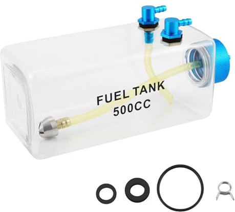 Fozriybefy Depósito de Combustible Gasolina Botella de Plástico Transparente 500CC CNC para Avión RC Gas y Nitro