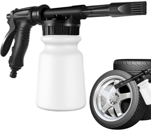 Lavatrice automatica per spruzzatore in schiuma, in schiuma per tubo – spruzzatore schiumogeno da giardino – 1 l lavaggio a mano in schiuma di sapone pressurizzato si fissa a qualsiasi tubo per il