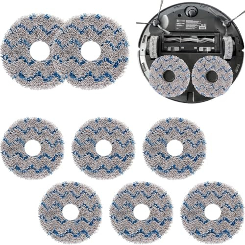 ChicAppeal 8 Piezas de paños de repuesto para Dreame L10 Ultra/ L10s Ultra aspiradora Robot, Juego de Accesorios de Mopa Húmeda de Microfibra Lavable