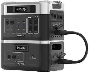 OUKITEL BP2000 Generador Solar con B2000 Batería Expandible, Estacion de Energia Portatil 2200W, 4096Wh LiFePO4 Batería para Camping, Autocaravana, Emergencia