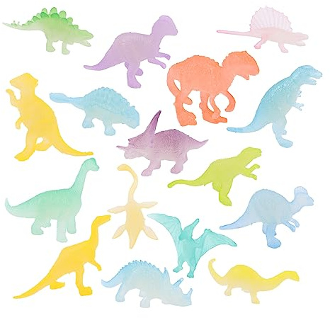 UKCOCO 48 Piezas Figuras de Dinosaurios Pequeños Luminosos para Fiesta Bolsa de y Decoración Infantil