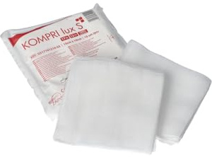 KOMPRI lux S - Impacchi di garza sterili, senza raggi X 17°, 12 strati, 10 cm x 10 cm, confezione da 20 x 10 pezzi