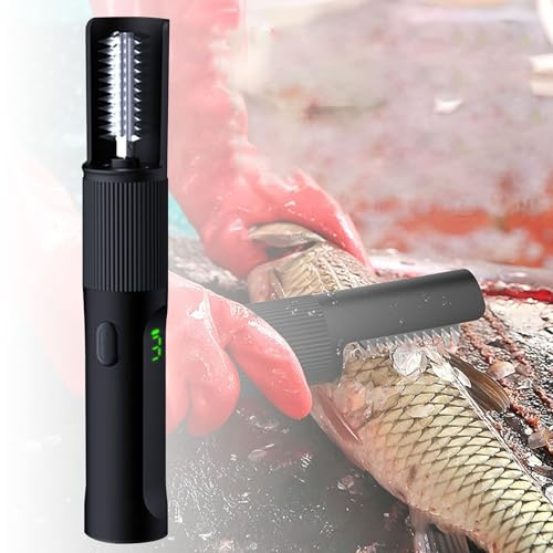 Escalador eléctrico de pescado, removedor de escamas de pescado multifuncional de 35 W con ajuste de 3 velocidades para uso doméstico y restaurante, batería de 4000 mAh