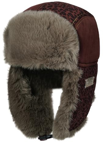 CLAPE Chapkas Homme Bonnets de Trappeur Femme Ushanka Cache Oreille Ski Chapeau Chaude Hiver pour l'extérieur Red PL2514