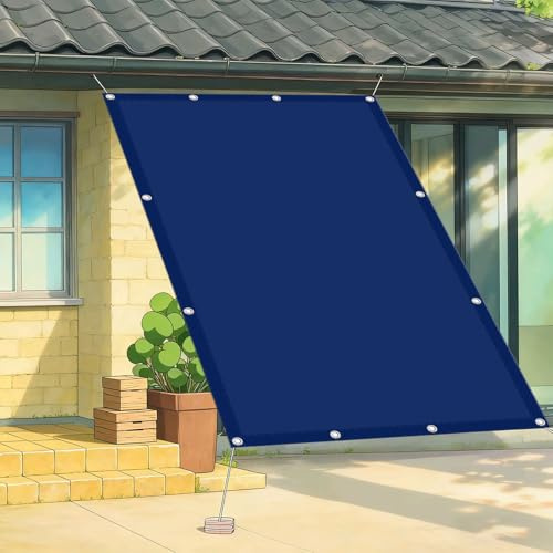 Ombreggiante a Vela 130 x 270 cm Impermeabile Protezione UV Tenda Parasole a Vela con Kit di Fissaggio per Esterno, Giardino, Terrazzo, Balcone, Patio, Blu Scuro