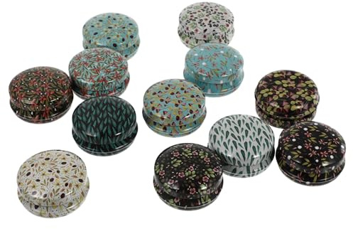 MUELODSIC Latas para Velas Redondas de Hojalata Resistentes al Calor Mini Latas Pequeñas para Hacer Velas Artesanales 12 Unidades Compactas para Almacenamiento y Manualidades