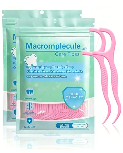 DAFNE 300 Pcs Hilo Dental,Floss,Dental Floss,seda dental,floss picks,Palillos de Hilo Dental Plástico,Higiénico y Portátil,para Interdental Oral Limpieza,Perfectos para la Familia,Hotel(rosa)