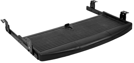 iplusmile Tastaturablage Untertisch Ausziehbar mit Schubladensystem Platzsparend Robustes Kunststoff Metall Material Praktische Schublade für Büro und Home Office Ergonomisch und Kompakt