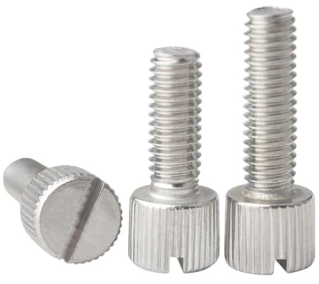 WEKONUMEX Gerändelte Rändelschrauben, Rändelschrauben aus Edelstahl 304, Bolzen M3, M4, M5, M6, M8, Flachkopf, Schlitz(10mm,M3 10PCS)