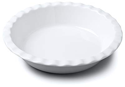 WM Bartleet & Sons 1750 Crinkle Rim Pie Dish, White Porcelain Baking Oven Dish (27cm)