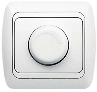 EL-BI Regulador de intensidad de 800 W, color blanco alpino, todo en uno, marco + inserto empotrado + cubierta, adecuado para varios LED + lámpara de bajo consumo (carga mínima de 40 W)