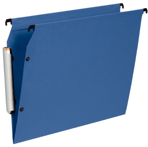 Esselte LGM VisioPlus PP – Hängemappen A4 seitlich, Kapazität 100 Blatt, V-Boden, Abstand 330 mm, integrierter Etikettenhalter, 10 Stück, Blau, 58131