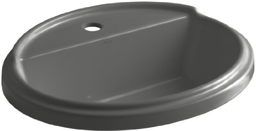 Kohler K-2992-1-58 Tresham Oval Shaped Self-Rimming Lavatory with Single-Hole Faucet Drilling, Thunder Grey