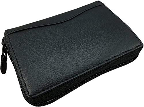 myledershop Universal Rindleder Kartenetui und Geldbörse (Schwarz) | Kreditkartenetui, Geldbeutel, Portemonnaie