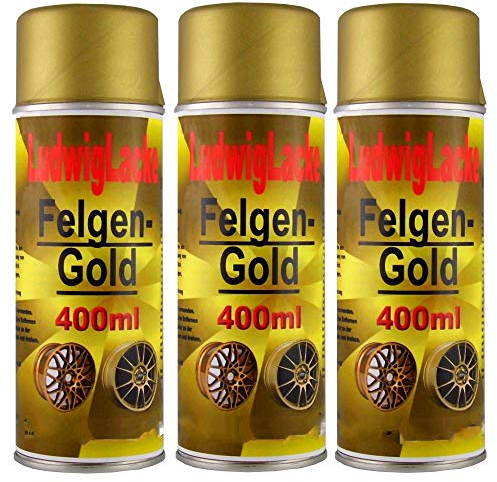 LudwigLacke 3 Felgengold Spray 400 ml je Spraydose