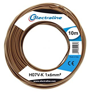 Electraline 15291 Cavo Unipolare N07V-K, Sezione 1x6 mm, 10 mt, Marrone