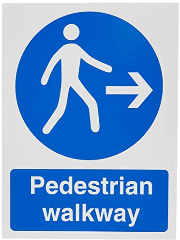 Seco Pedestrian Walkway - Right Arrow Sign, 150mm x 200mm - 1mm Semi Rigid Plastic