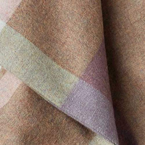 Lorenzo Cana Luxus Alpakadecke aus 100% Alpaka - Wolle flauschig weich Decke Wohndecke Sofadecke Tagesdecke Kuscheldecke Karodecke Hellbraun 96076