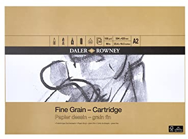 Daler-Rowney Fine Grain 160gsm A2 Cartridge Drawing Paper Pad 30 Sheets