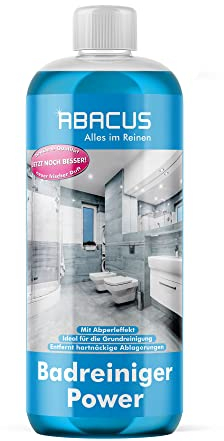ABACUS® Badreiniger Konzentrat, Sanitärreiniger Konzentrat, Reiniger Bad, Reinigungsmittel Dusche, Reiniger-Konzentrat Badezimmer - Badreiniger Power Konzentrat 1000 ml (2325)
