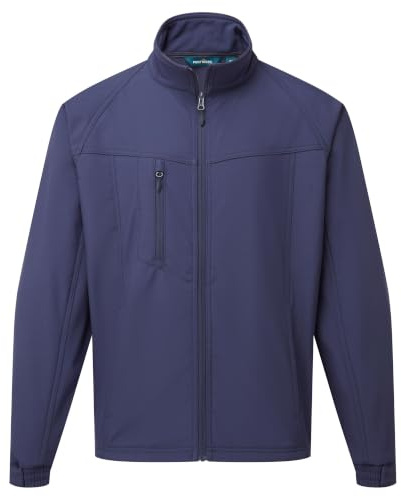 Portwest TK40 Oregon Softshell Med Dragkedja 2 Sidofickor Vattenavvisande | Svart, 3XL, UPF 50+, 5 Fickor, Lång Ärm, Unisex, Micro Polar Fleecefodrad, Polyester, Krok och Ögla, Vindtät och Vattentät