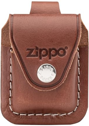 Zippo - Pochette De Ceinture pour Briquet Tempête, en Cuir Marron, Pochette Pratique avec Boucle